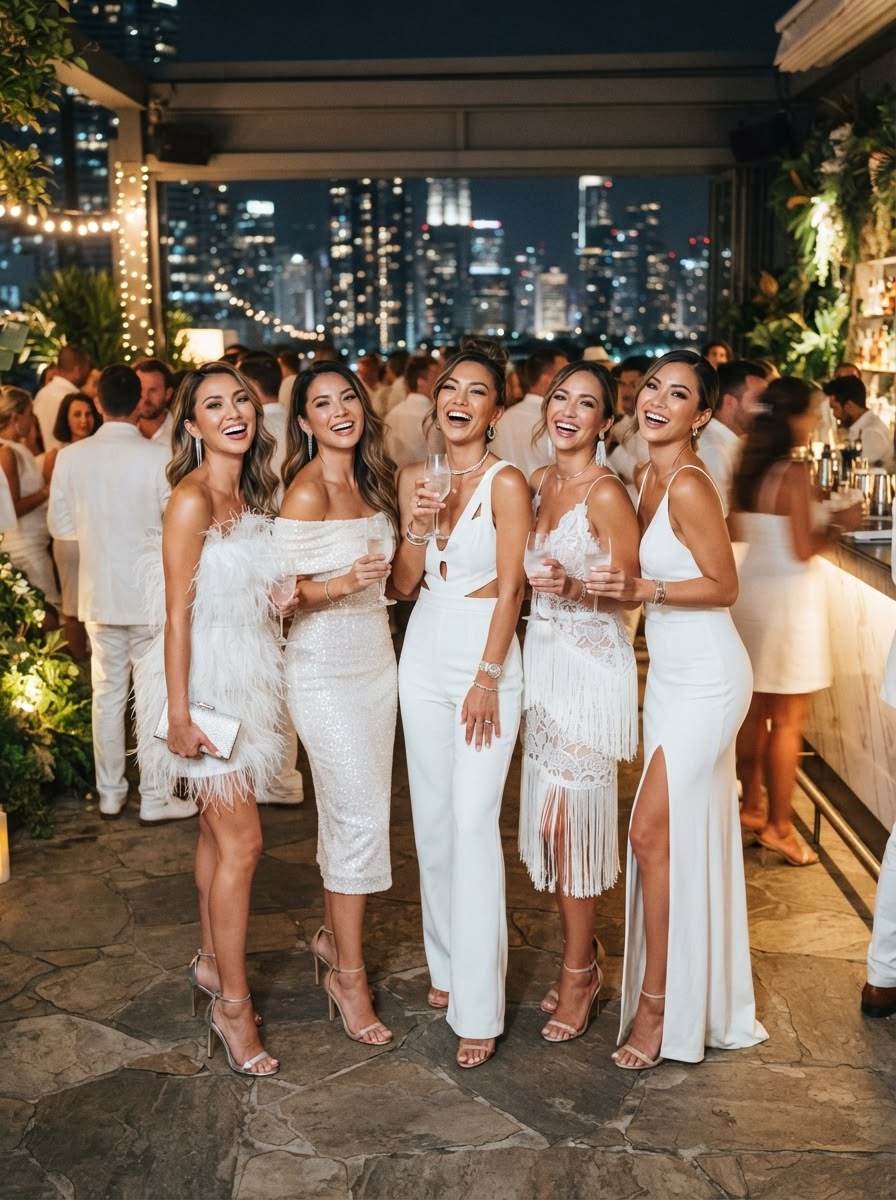 Women's white party dress inspiration